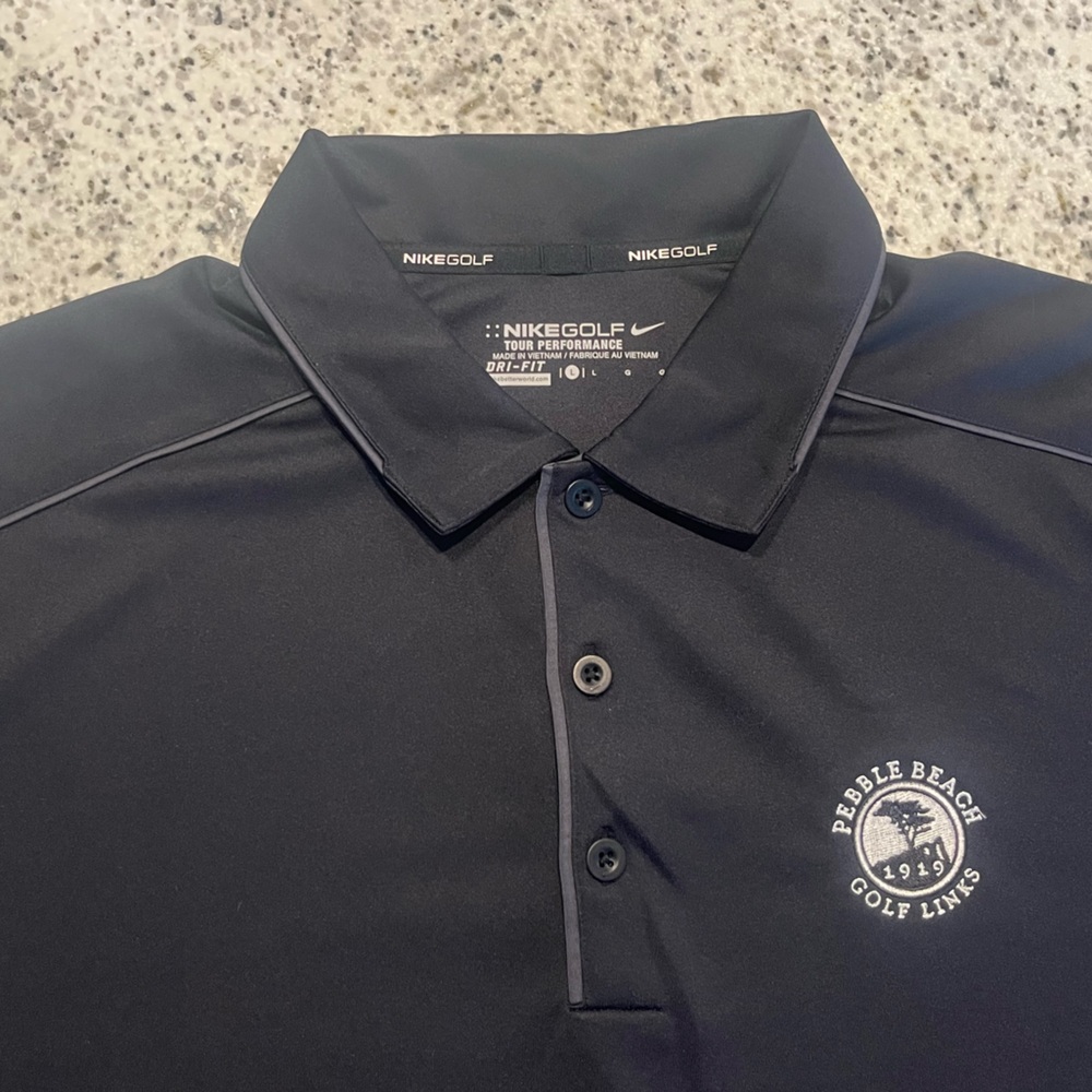 Nike Golf Tour Performance Pebble Beach Golf
Polo Black Men’s Size Large - Picture 3 of 8